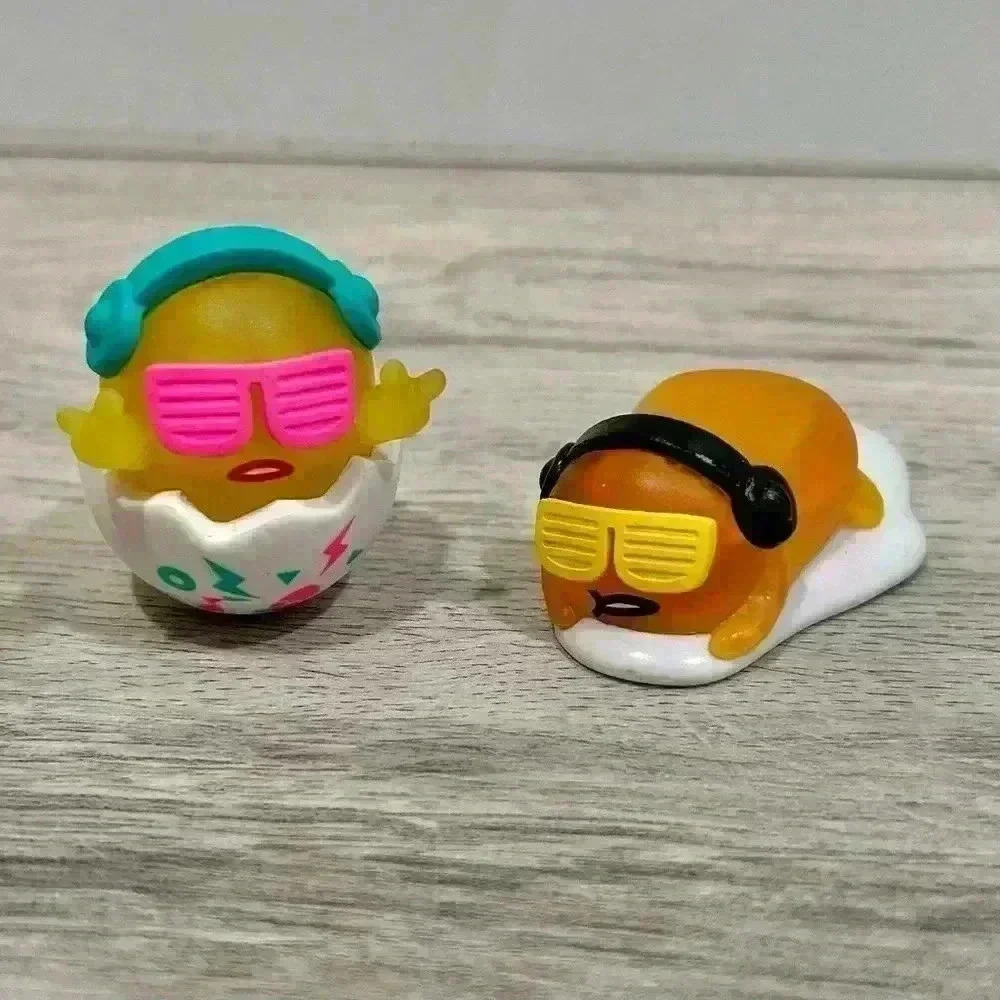 Sanrio Just Play Gudetama The Lazy Egg Mini 1.5" PVC Figure Toy - Lot of 2